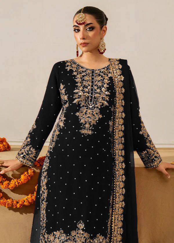Black Designer Viscose Velvet Coding Top and Dupatta For Party Wear