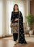 Black Designer Viscose Velvet Sharara Suit and Dupatta For Party Wear