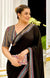 Black Elegant Georgette Saree with A Multicolour Embroidered Blouse