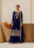 Blue Designer Viscose Velvet Coding Top and Dupatta For Party Wear