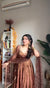 Brown Designer Fandy Silk Embroidery Gown and Dupatta For Party Wear