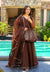 Brown Designer Heavy Star Georgette Top Bottom and Dupatta For Party Wear