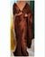 Brown Luxury Smooth Satin Saree with Designer Embroidery Blouse