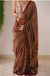 Brown Soft Mulmul Cotton Digital Print Saree with Banglori Blouse