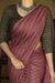 Burgundy Kanchipuram Silk Saree with Rich Zari Weaving Border
