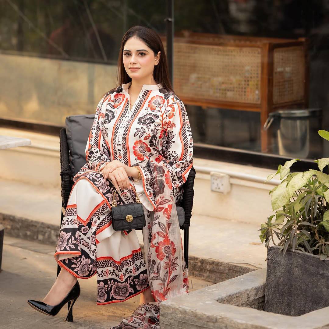 Cream Designer Natural Crepe Plazzo Top and Dupatta For Party Wear