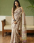 Cream Mulmul Cotton Digital Print Saree with Banglori Blouse