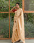 Cream Traditional Kanchipuram Weaving Saree with Red Woven Blouse