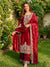Deep Red Designer GMY Silk Plazzo suit and Dupatta For Party Wear