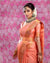 Dusty Peach Kanchipuram Silk Saree with Woven Border & Classic Pallu