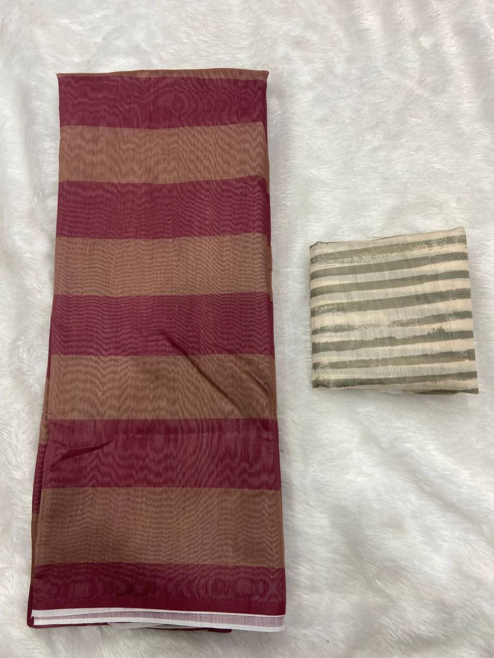 Dusty Pink Mulmul Lightweight Cotton Digital Print Summer Saree