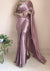Dusty Rose Satin Saree with Contrast Malbari Weaving Blouse