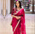 Floral Maroon Pure Embroidery Sequins Lace Border Organza Saree