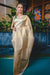 Gold Traditional Kanchipuram Silk Saree with Designer Border Blouse