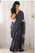 Indigo Blue Mulmul Cotton Digital Print Saree with Banglori Blouse