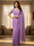 Lavender Smooth Georgette Saree with Aari Border & Embroidery Blouse