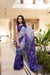 Lavender Weightless Marble Printed Saree with Floral Design Lace Border