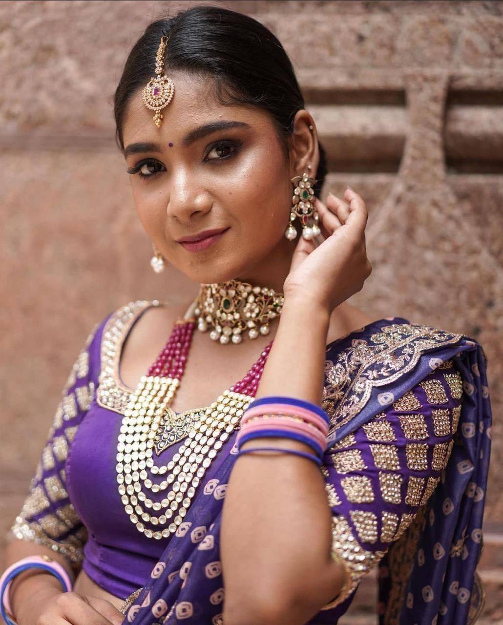 Light Pink Kanchipuram Silk Lehenga Choli with Zari Weaving Dupatta