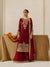 Maroon Designer Georgette Coding Top Bottom and Dupatta For Party Wear
