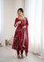 Maroon Designer Heavy Faux Georgette Anarkali Gown and Dupatta