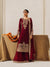 Maroon Designer Viscose Velvet Coding Top and Dupatta For Party Wear