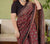 Maroon Mulmul Cotton Digital Print Saree with Banglori Blouse
