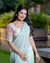 Mint Green Shimmer Georgette Saree with Embroidered Print Blouse