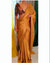 Mustard Luxury Smooth Satin Saree with Designer Embroidery Blouse