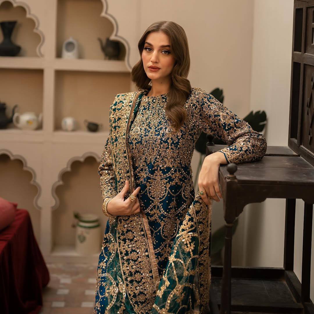 Navy Blue Designer Faux Georgette Palazzo Top and Dupatta For Party Wear