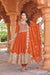 Orange Designer Faux Georgette Anarkali Gown and Dupatta For Party Wear