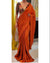 Orange Luxury Smooth Satin Saree with Designer Embroidery Blouse