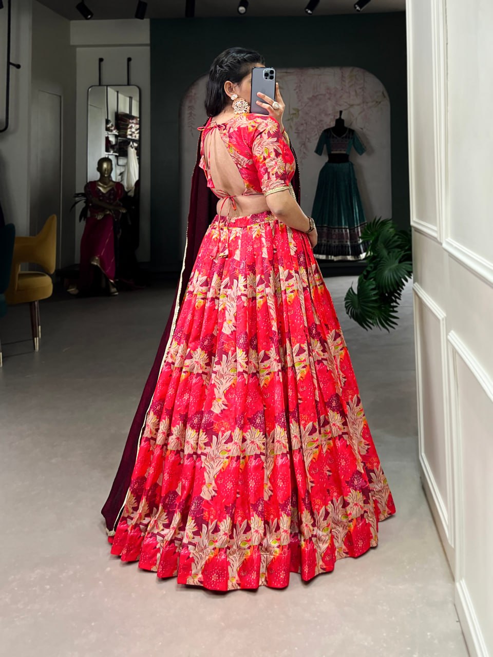 Tussar Silk Lehenga, Printed Lehenga Choli, Vichitra Silk Dupatta, Canvas Lehenga, Lace Border Dupatta, Stitched Lehenga Choli, Festive Wear Lehenga, Lightweight Lehenga Set, Traditional Indian Wear, 3.5 Meter Flair Lehenga, Ethnic Tussar Lehenga, Ready to Wear Lehenga Choli, Wedding Guest Outfit, Navratri Lehenga Choli