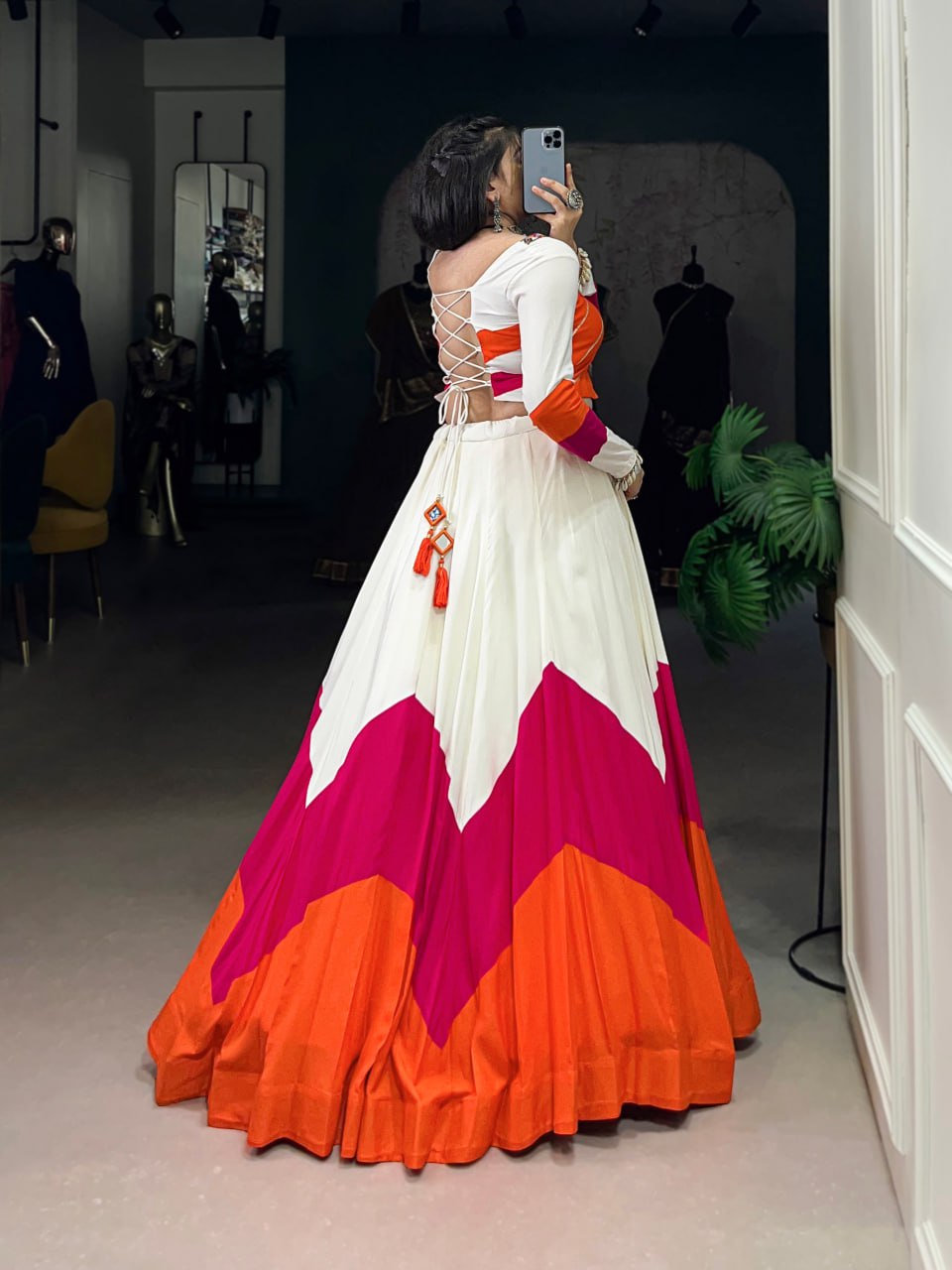 Pure Rayon Navratri Lehenga, Gamthi Work Lehenga Choli, Mirror Work Navratri Outfit, Gota Patti Blouse Lehenga Choli, Stitched Rayon Lehenga for Women, Traditional Navratri Chaniya Choli, Designer Lehenga Choli 2025, Festival Wear Lehenga for Garba, Cowrie Lace Work Lehenga Choli, Women’s Ethnic Wear for Navratri