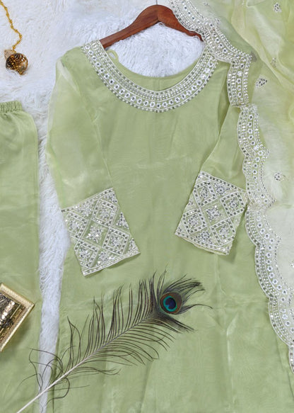 Designer Organza Sequin-Embroidered Suit Set | Premium Party-Wear Salwar Kameez Drape Dress
