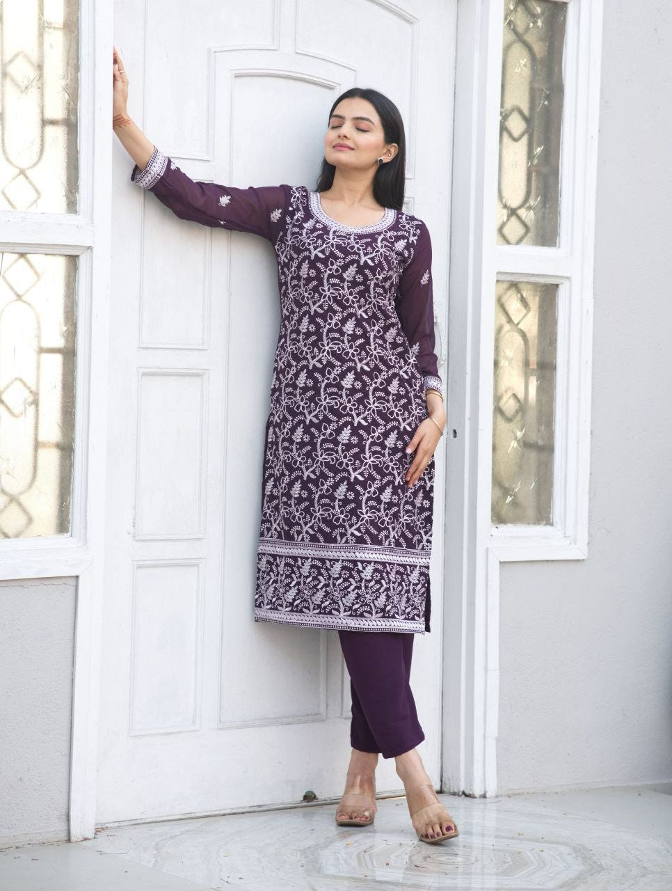 Designer Fox Georgette Heavy Embroidered Suit | Premium Party-Wear Salwar Kameez Drape Dress