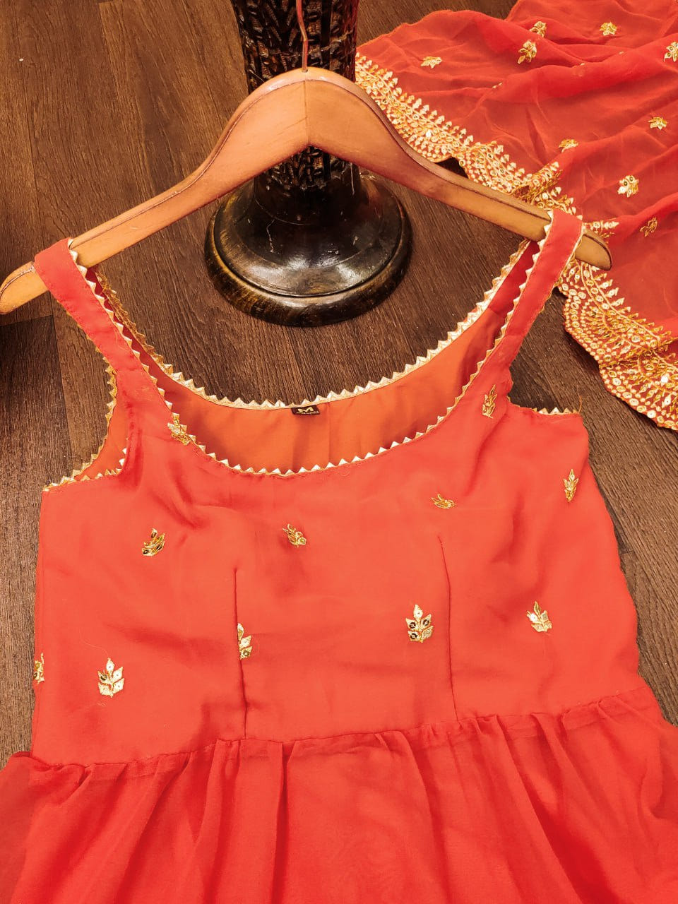 Designer Georgette Sequin Embroidered Gown | Luxury Party-Wear Dress Drape Dress