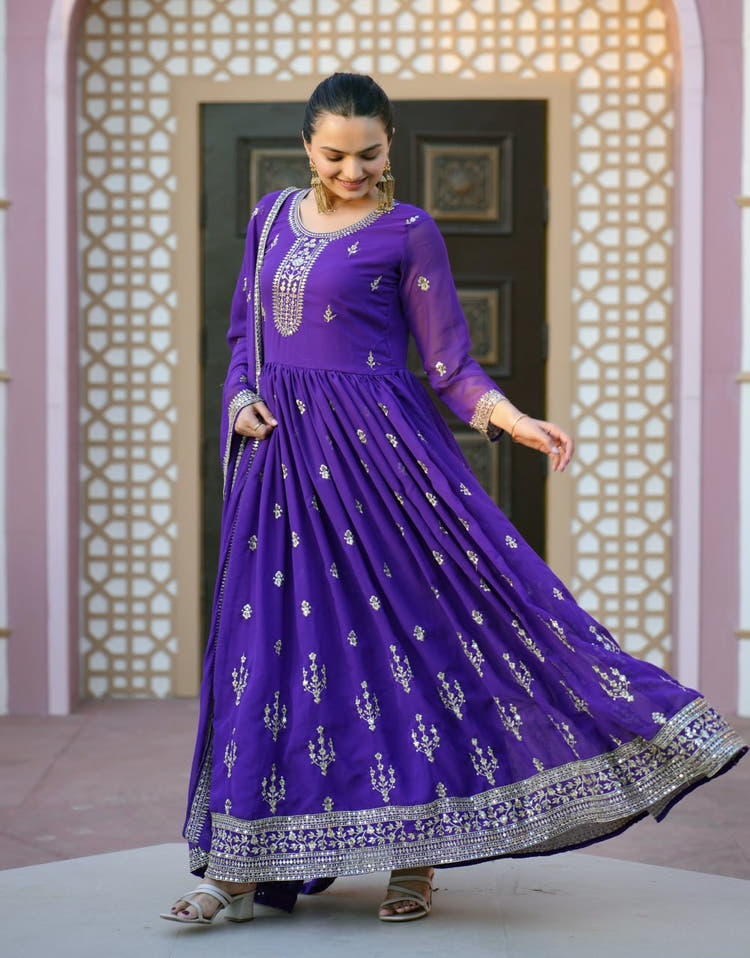 Designer Sequin-Embroidered Gown | Glamorous Evening Dress Drape Dress