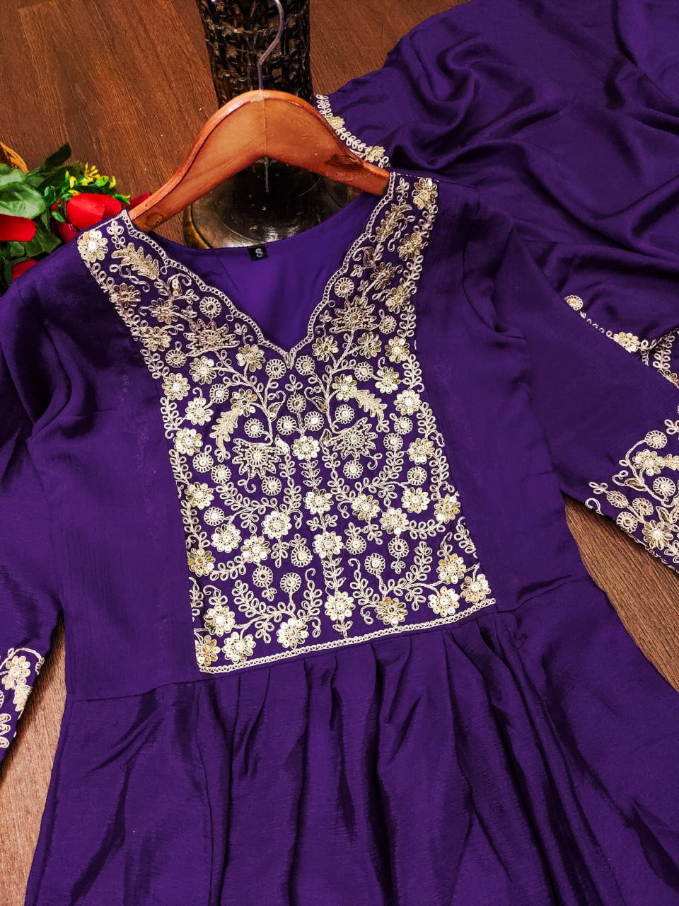 Chinon Sequin-Embroidered Gown | Stylish Party Dress Drape Dress