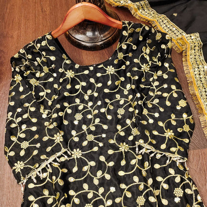Designer Chinon Lehenga Suit with Heavy Sequin Embroidery Work – Festive & Wedding Wear