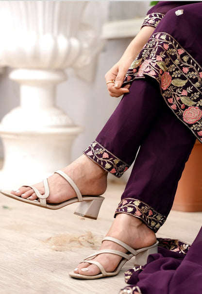 Georgette Resham Thread & Sequin Kurta with Trouser & Dupatta