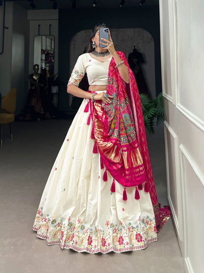 Beautiful Khadi Cotton Wedding Wear Lehenga Choli