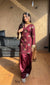 Deep Maroon Silk Straight Kurti with Palazzo & Organza Dupatta