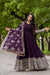 Deep Plum Anarkali Gown with Heavy Zari Embroidered Dupatta
