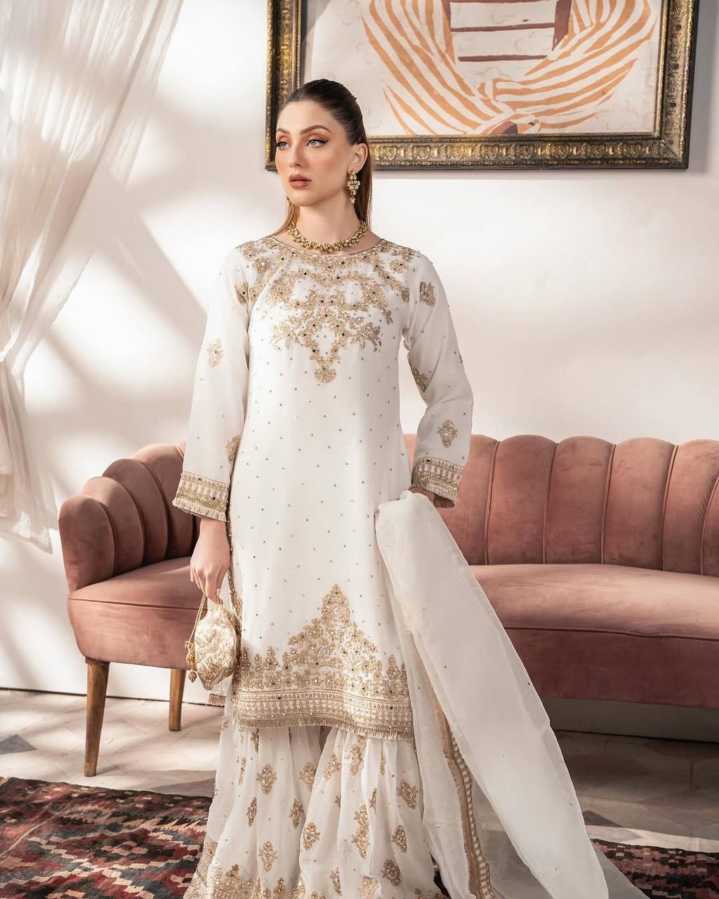 Royal Pearl Elegance Sharara Set
