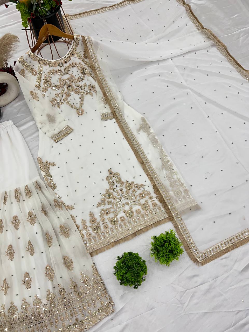 Royal Pearl Elegance Sharara Set