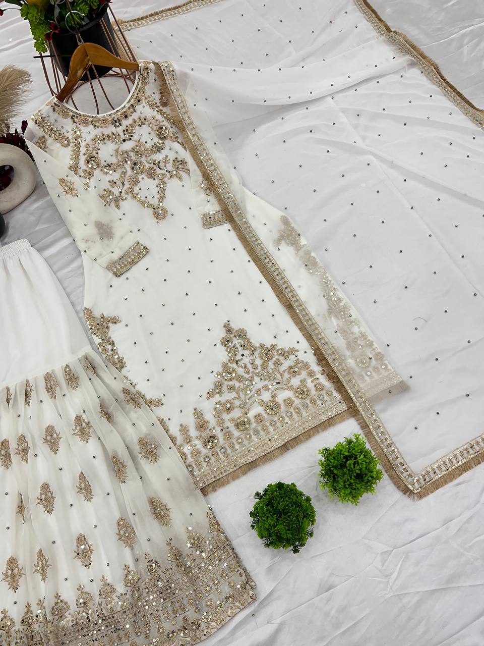 Royal Pearl Elegance Sharara Set