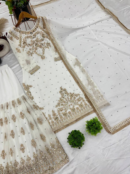 Royal Pearl Elegance Sharara Set