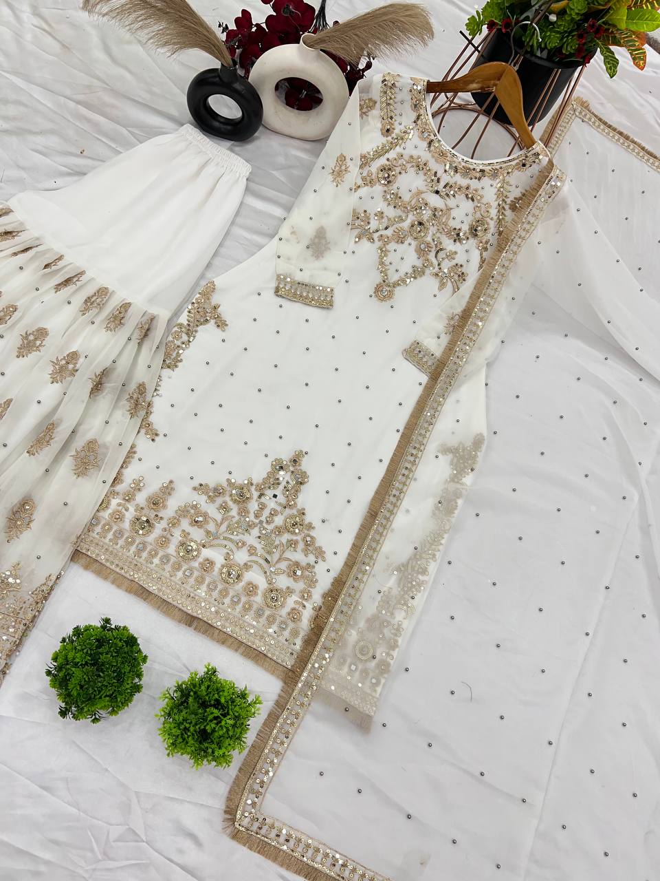 Royal Pearl Elegance Sharara Set