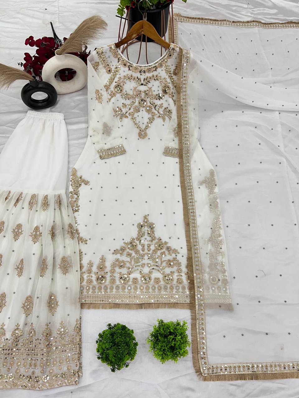Royal Pearl Elegance Sharara Set