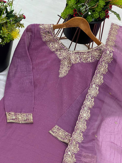 Elegant Pearl Embroidered Sharara Suit with Mirror Border